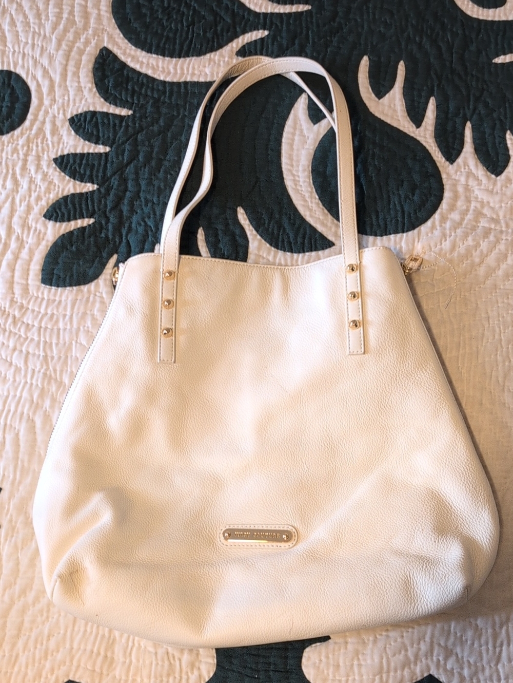Juicy Couture 2022 White Pebbled Leather Tote